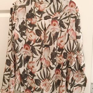 Zara floral print shirt